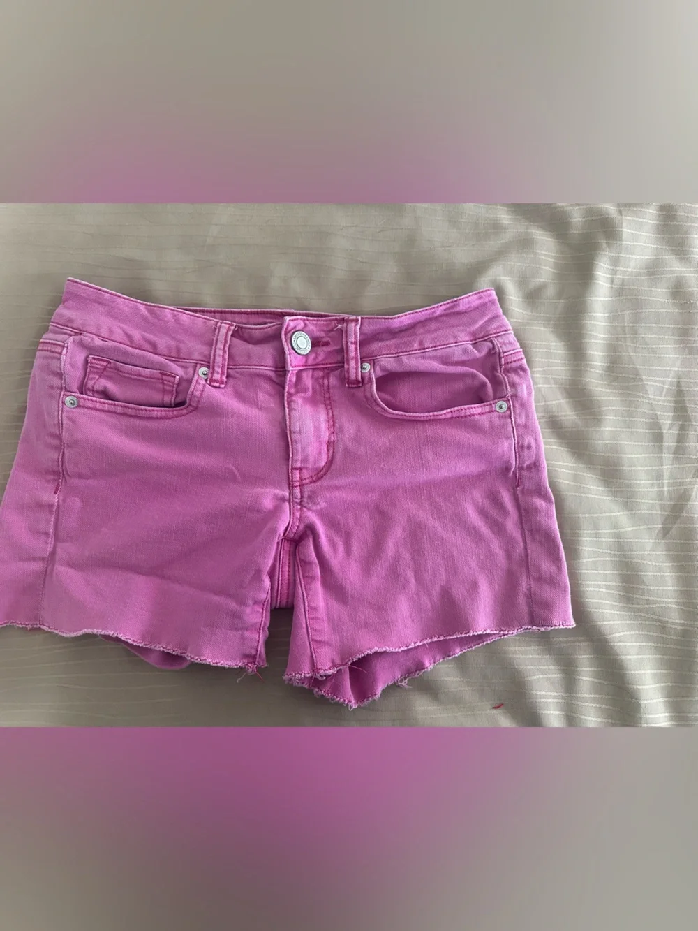 American Eagle Outfitters Pink Denim Cutoff Shorts